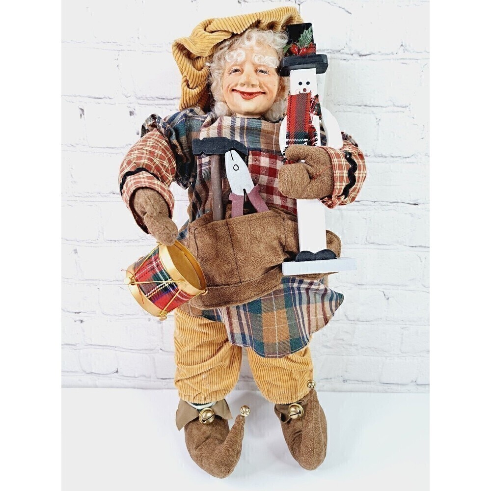 Country Rustic 18" Folk Art Elf Rare Christmas